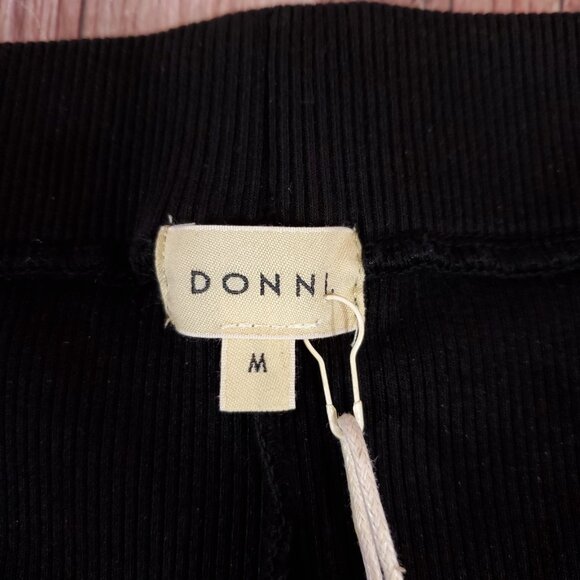 NWT Donni Womens Size Medium The Rib Kick Flare Bell Bottom Pants Black - Picture 11 of 14